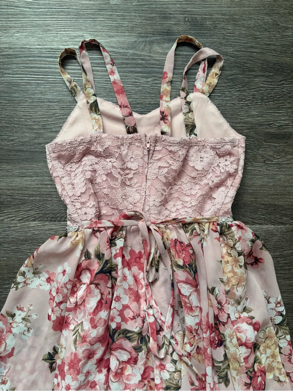 Speechless Pink Floral Lace High-Low Party Dress
